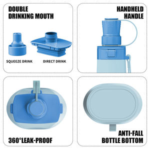 Bouteille d'eau pliable de 600ml Bouteille d'eau pliable sans BPA pour bouteilles de sport de voyage avec étanche légère - Product Image 6