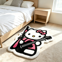 Custom Printed sanrio Rug Irregular Shaped Anime Rug Fake Wool Luxury Fluffy Kawaii Cashmere Soft Hello Kitty Carpet Home Decora