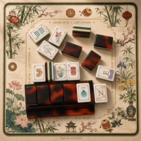 Tuiles de Mahjong Originales Premium Portables Dream Dynasty 160 Pièces Phénix Flora Orientale Jeu OEM ODM Service de Marque Privée Personnalisé