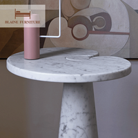 Table basse de salon moderne de luxe en bois avec plateau en marbre noir de haute qualité, taille personnalisée, BLAINE