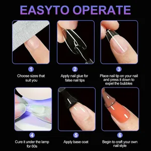 120 Uñas Postizas de Gel Suave Transparente en 8 Estilos, Cortas/Largas, Cuadradas/Ovaladas/Forma Ataúd, 12 Tamaños, Cobertura Completa, Puntas Acrílicas Artificiales - Product Image 6