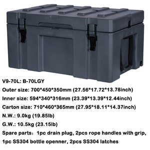 ZERO <span class=keywords><strong>70L</strong></span> LLDPE Carga Caso Robusto Caso Plástico Rígido Rotomolded Ferramenta Caixa 4WD Caixa De Armazenamento Cor Cinza - Product Image 6
