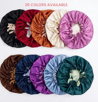 Bonnet pour cheveux bouclés, bonnet à double couche pour cheveux, bonnet en satin soyeux pour adultes, bonnet en satin réversible pour cheveux naturels