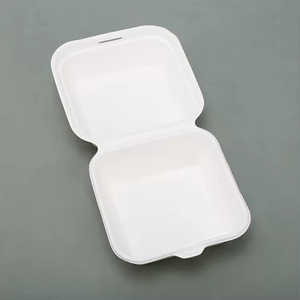 Fornecimento Direto da Fábrica: Caixa de Bagasse Ecopack de 6 Polegadas de Qualidade para Fast Food, Embalagem de Papel de Bagasse para Alimentos, Caixa para Hambúrguer - Product Image 3