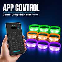 Bracelet LED programmable 15 couleurs, contrôle DMX via application, bracelet lumineux pour concert, fête, personnalisable