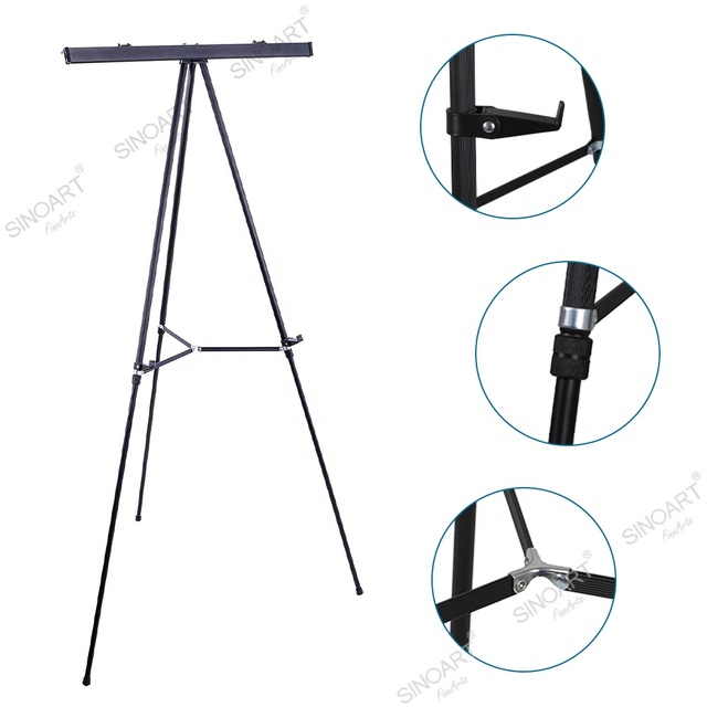 SINOART Aluminum Easel Supplier Adjustable Tripod Easel Stand Foldable Display Easel