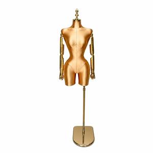 Maniquí Femenino <span class=keywords><strong>de</strong></span> Plástico Dorado, Modelo PU-2-SG, con Brazos Articulados, Torso para Exhibición <span class=keywords><strong>de</strong></span> Ropa en Tiendas - Product Image 2