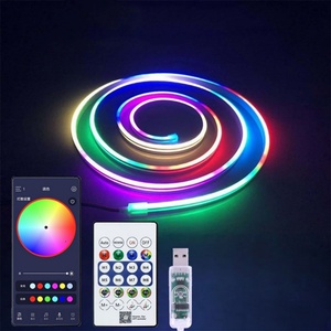 ไฟนีออน LED แบบแถบ 5V USB IC-RGB สำหรับตกแต่ง DIY ควบคุมผ่านแอพ ซิงค์เพลงได้ มาตรฐาน IP67 ไฟนีออนสีดรีมคัลเลอร์ พร้อมรีโมทคอนโทรล - Product Image 2