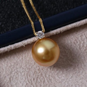 Collana con Pendente di Lusso in Oro Puro 18K AU750 con Perla e Diamanti da 10-11mm, Gioielli Raffinati per Donne - Product Image 6