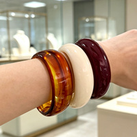 JUSNOVA Ensemble de bracelets en résine hypoallergénique, bracelets en résine colorés, bracelets pastel pour femmes, vente en gros, directement de l'usine