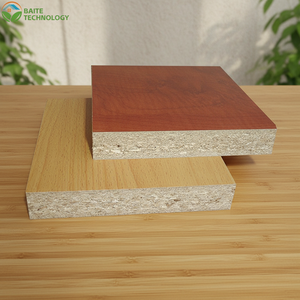 Panneau de particules de bois avec placage en grain de bois, panneau non peint 15mm/18mm pour armoire de salle de bain, panneau de porte en mélamine, meubles - Product Image 1