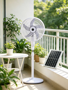Ventilateur solaire 16 pouces 25W avec batterie lithium 10000mAh, panneau solaire mono 12W, commande manuelle à 3 vitesses, ventilateur sur pied d'urgence avec USB - Product Image 5