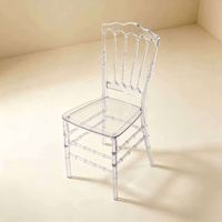 Chaise Chiavari en cristal transparent haut de gamme, anti-rayures, empilable, pour mariage, hôtel, banquet, événements VIP