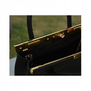 Anwar กระเป๋าถือสุภาพสตรีหนังแท้หรูหรา Normcore/สไตล์มินิมอลลิสต์ทนน้ำ35ซม. แม่เหล็กทองเหลืองฝาปิดสีลูกกวาด - Product Image 1