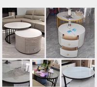 Ensemble de tables basses en dalles de pierre durables pour salon, modèle moderne 2026, nouvelle collection, table basse compacte et luxueuse