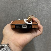 Étui de téléphone magnétique en similicuir tressé à motif animalier pour 18Pro Max 15 Pro 14 16 Plus 13 12