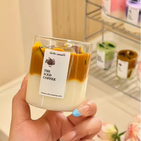 Bougie d'aromathérapie au café glacé - Bougie parfumée en forme de boisson superposée pour la décoration intérieure et les cadeaux - Produit très vendu sur le marché