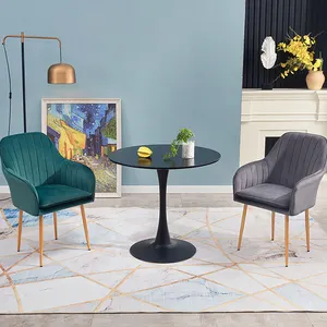 Hot Sale Home Furniture Dining Room Chair Restaurant Cheap Price Dine Metal Steel Frame Chairs Velvet Ding Chair With Gold Leg