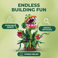 Plante carnivore Venus Flytrap, blocs de construction en plastique, 800 pièces, pot de fleurs assemblé, jouet éducatif, Halloween
