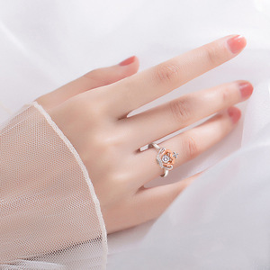 Anelli Regolabili Ame Oro Rosa Placcato Pietra di Vito Collana Corona Cuore <span class=keywords><strong>Regina</strong></span> 925 in Argento Sterling per Donne <span class=keywords><strong>Gioielli</strong></span> - Product Image 3