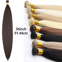 Extensiones de Cabello Sintético Liso de Alta Temperatura para Tejidos y Pelucas, Estilo Europeo, Americano y Africano