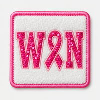 Patchs thermocollants personnalisés en chenille brodée, motif gilet rose de la lutte contre le cancer du sein (SURVIVOR), pour vêtements, chapeaux et sacs