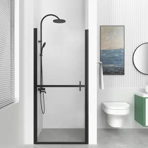Luxury Hinges Pivot Aluminium Door Clear Safety Glass Shower Enclosure Shower Room
