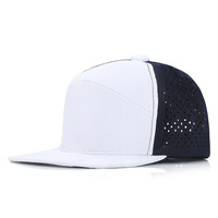 Casquette Trucker 7 Panneaux avec Patch en Cuir Personnalisé, Logo Brodé 3D, Casquette de Baseball Sportive, Casquette de Golf Imperméable avec Cordon