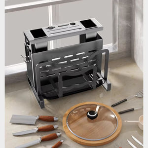 Séchoir à vaisselle en acier Étagère à vaisselle en acier Étagère à vaisselle pour comptoir de cuisine avec égouttoir Porte-ustensiles - Product Image 3