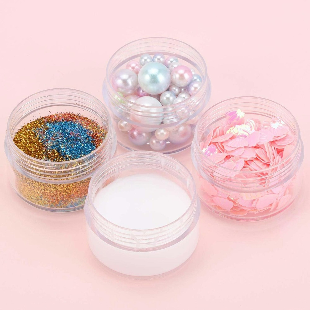 Eco-friendly clear PET/PETG/PS Cylinder Pet Jar Round Heavy-wall Pet Plastic Jars With Black Lids Plastic Pet Jar 3ml-250ml