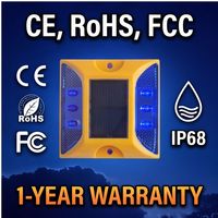 Marqueur de chaussée solaire rechargeable NiMH à clignotement continu IP68 pour routes courbes, directement de l'usine