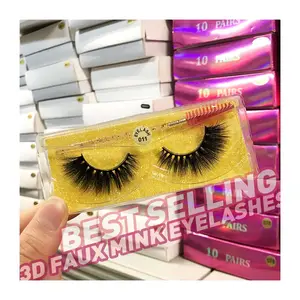 3D 5D Faux Mink lông mi thiết lập nhãn hiệu riêng đầy đủ dải Lash cung cấp bán buôn lụa tự nhiên Faux Mink lông mi lông mi