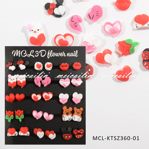 เครื่องประดับเล็บเรซิ่นขนาดเล็กหลากหลายแบบ มินนี่เมาส์ หมี หัวใจสีแดง กุหลาบ ริมฝีปาก ชาร์มติดเล็บ DIY ทำมือ อุปกรณ์ตกแต่งเล็บแบบกดติด - Product Image 5