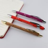 GemFully - Produits phares 2026 - Stylo de luxe personnalisé en aluminium, or métallisé et noir, avec stylet