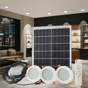 3W 6W Remote Control Solar Powered <strong>Led</strong> Down Light Adjustable Brightness Indoor Round Recessed Solar Ceiling <strong>Lamp</strong> - Product Image 1