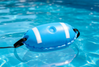 Bouée de natation gonflable en PVC souple haute visibilité, étanche, écologique, pour eaux ouvertes, avec bandes réfléchissantes pour la natation nocturne