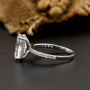 3.622 TDW เปล่งปลั่งและตัดกลมแหวนเพชรทอง18K ซ่อนซ่อนรัศมีเพชร cvd/hpht เครื่องประดับหินห้องปฏิบัติการ - Product Image 3