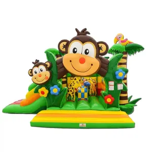CC상업용 어린이 동물 파티 점퍼 바운스 하우스 슬라이드 바운서 점프 판매 원숭이 풍선 탄력 성