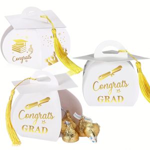 Boîtes cadeaux de remise de diplôme en gros, décorations de remise de diplôme, boîte à bonbons de classe avec pompon pour les fournitures de fête de remise de diplôme - Product Image 3