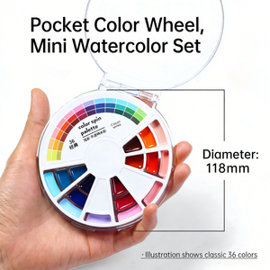 Set de Acuarelas, 36 Colores, Paleta Giratoria, Pintura de <span class=keywords><strong>Acuarela</strong></span> Sólida Opaca Portátil - Product Image 2