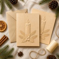 Enveloppe personnalisée de Noël 5x7 pouces avec relief sculpté, cadeau d'entreprise pour les fêtes, en carton recyclé, estampage à chaud 300/350 g/m²