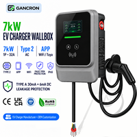 Borne de recharge murale pour VE 7kW Type 2 AC Monophasé 32A Wallbox Domestique Europe Royaume-Uni avec protection contre les défauts OEM Application Point de charge pour voiture