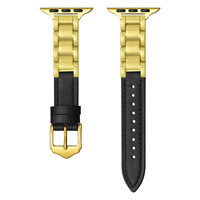 Bracelet de montre en céramique colorée et cuir véritable avec boucle à ardillon pour montres Series 10/9/8