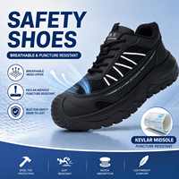 Bottes de sécurité unisexes JIANKUN respirantes, légères, avec embout en acier, antidérapantes, anti-perforation, semelle en EVA + caoutchouc, pour la marche légère