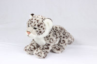 Animal de poupée en peluche de coton organique de léopard des neiges de jouet de bébé réaliste pour le cadeau d'anniversaire