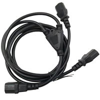 Câble d'alimentation répartiteur en Y IEC C14 mâle vers 2 x IEC C13 femelle, 10A 250V, câble répartiteur en Y 1-vers-2 pour serveur, PDU, UPS, armoire