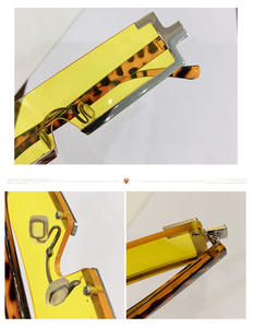 عدسة أرجوانية لتصوير الشوارع ملونة UV400 مسطحة من الأعلى إطارات مستطيلة صغيرة نظارات شمسية بعدسات بدون إطار نظارات كمبيوتر من البلاستيك <span class=keywords><strong>Halfrim</strong></span> - Product Image 6