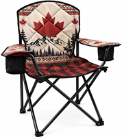 Chaise de camping pliante rembourrée surdimensionnée NBT moderne, cadre en acier allié, matelassage premium, portable pour voiture, camping, pêche, et événements en plein air