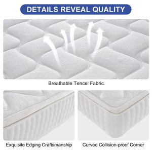 Fabrika kaynağı çok sahne kullanımı lüks tek yatak kaplama kumaşı lateks yatak orta yumuşak kral hibrid yatak - Product Image 2