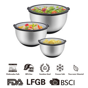 بيع بالجملة سلطة مطبخ من الفولاذ المقاوم للصدأ مع أواني منزلية شفافة بقاعدة مانعة للإنزلاق ومعدن وصار - Product Image 2